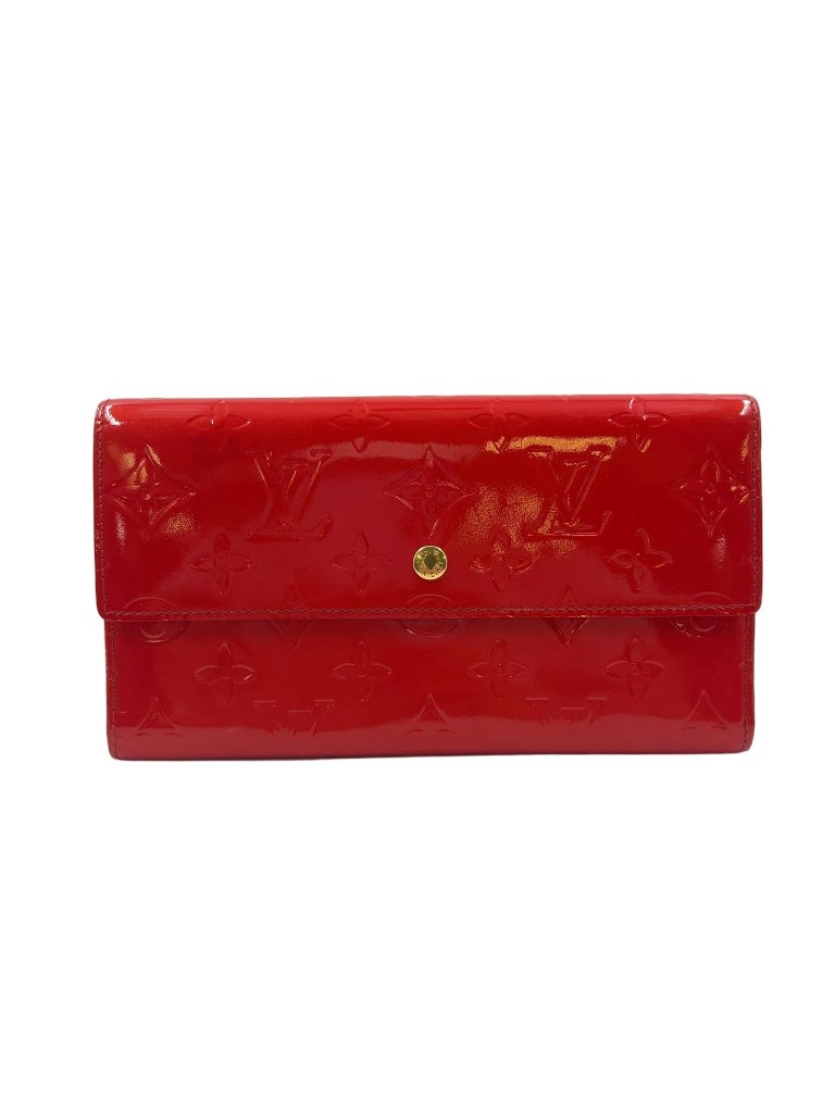 Louis Vuitton Porto Tresor International Epi Castilian Red Enamel Leather